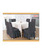 Set of Elastic Chair Covers Dark Grey 6pcs Volant Pp-6dg