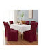 Set aus 6 Stuhlhussen Bordeaux mit Rüschen