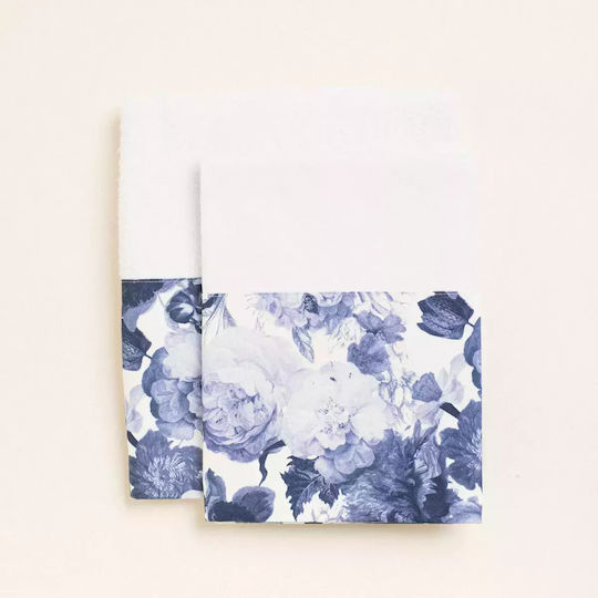Handmade Christening Oilcloth Set for Girls Blue Flowers 334039 Ntampoudis Ntm-334039-girl