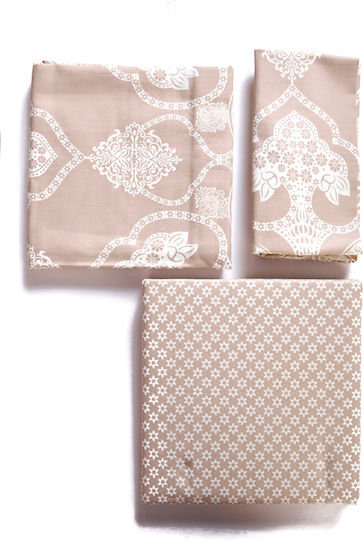 Comfort Bettwäsche-Set 170x270cm. Beige 3Stück