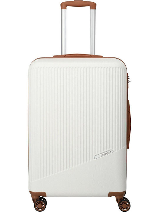 Medium Suitcase Travelite Bali White Cognac