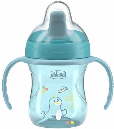 Chicco Training Cup Εκπαιδευτικό Μπιμπερό Πλαστικό με Λαβές Μπλε για 6m+ 200ml
