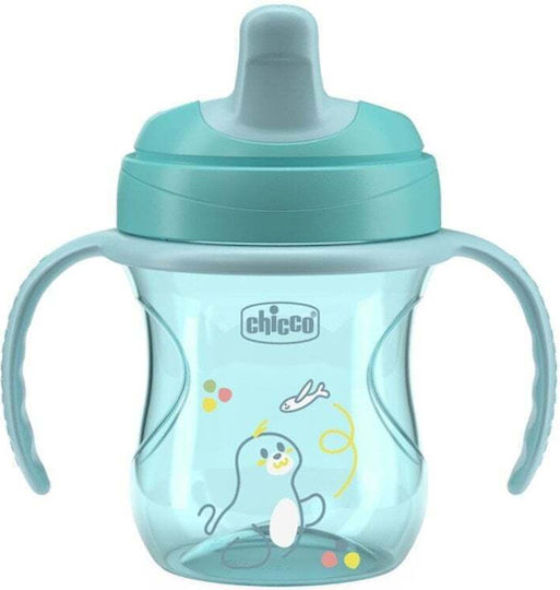Chicco Training Cup Εκπαιδευτικό Μπιμπερό Πλαστικό με Λαβές Ροζ για 6m+ 200ml