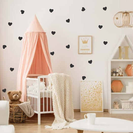 Wall Stickers For Nursery-kids Room Hearts Set Of 22pcs. - Light Grey
