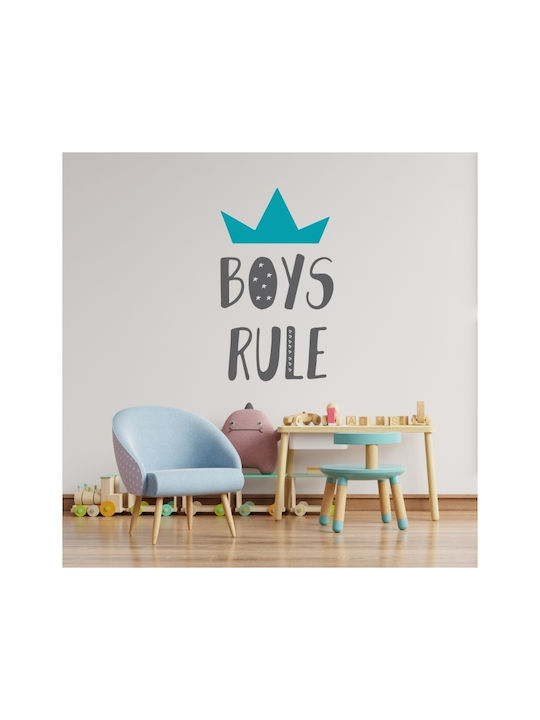 Wall Stickers For Kids Room Boys Rule - Silver