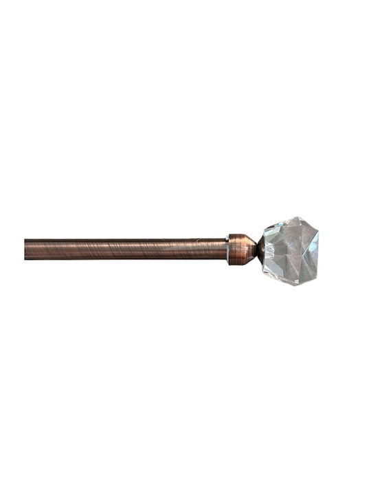 My Home Luxury Extendable Metallic Curtain Pole Crystal Single Φ19mm 120-200cm Bronze