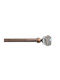 My Home Luxury Extendable Metallic Curtain Pole Crystal Single Φ19mm 120-200cm Bronze