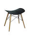Stool For Living Room made of Polypropylene Black 47x33x45cm