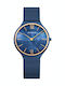 Bering Time Men's Watch Battery with Blue Metal Bracelet