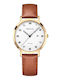 Bering Time Herrenuhr Batterie mit Braun Lederarmband