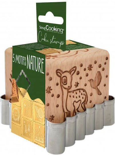 Печат за бисквити Woodland Wood + резачка за бисквити Scrap Cooking