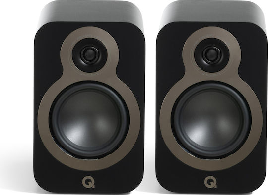 Q-Acoustics 3020c Двойка Hi-Fi Говорители Bookself 90W 2 Брой шофьори Ш17.5xД28.1xВ27.9см. Сатенено черно