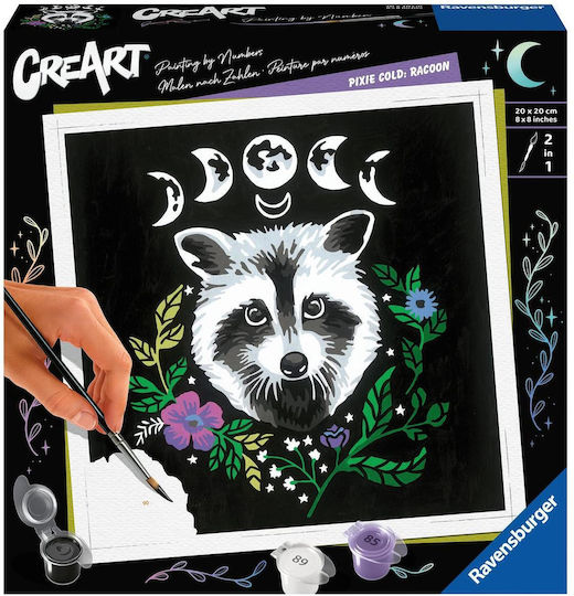 Ravensburger Creart Malen nach Zahlen Erwachsene Pixie Cold Waschbär Edition