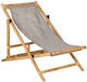 Deckchairs Wooden with Armrest & Gray Fabric 73x73x79cm