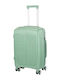 RCM Cabin Hard Travel Suitcase Green Pink with 4 Wheels