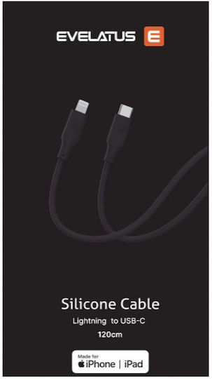 Apple Evelatus Silikon USB-C-zu-Lightning-Kabel 1,2m Mfi10cl Schwarz
