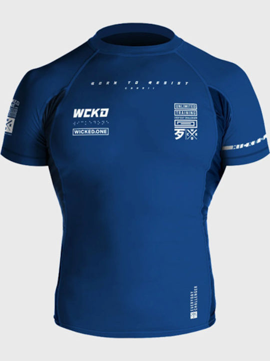 Wicked1 Short Sleeve Shirt WK-FRA-TC-BL-M for Jiu-Jitsu Blue