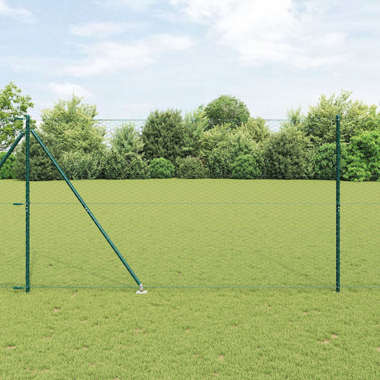 Gard hexagonal Vidaxl verde 1,6x25 m oțel Vidaxl stâlpi de gard ciocan 13 buc 32 m 180cm oțel galvanizat verde