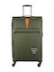 Diplomat Venice Large Travel Suitcase Fabric Green with 4 Wheels Height 79cm 6101-L