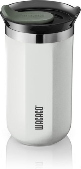Wacaco Octaroma Lungo Glass Thermos Stainless Steel / Plastic 300ml White with Mouthpiece