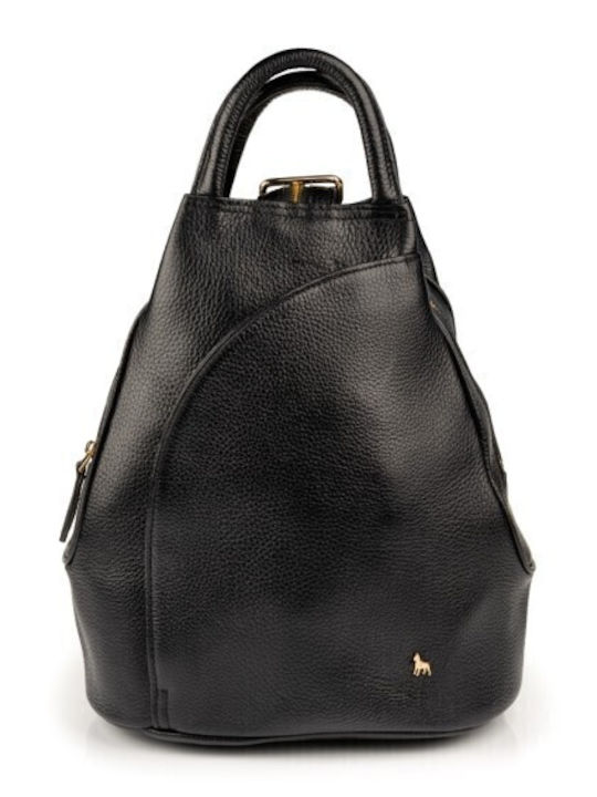 Leder Damentasche Rucksack Schwarz