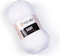 Yarnart Νήμα Πλεξίματος Βαμβακερό Baby Λευκό 50...