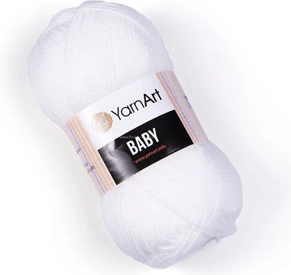 Yarnart Прежда за плетене Cotton Baby Бяло 501 150м 50гр