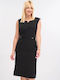 Midi Abendkleid Schwarz 05-9003-Schwarz