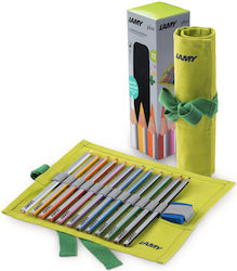 Lamy Plus 1226068 12 Buntstifte in Stoffrolle Grün