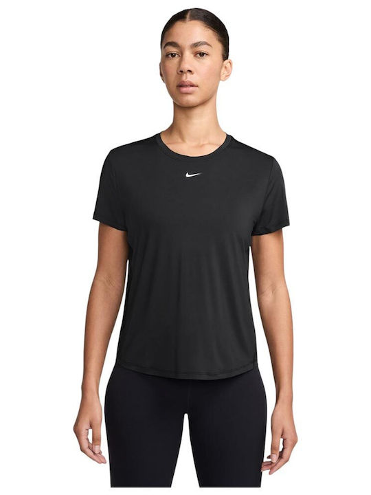 Nike One Classic Damen Bluse Kurzärmelig Schwarz