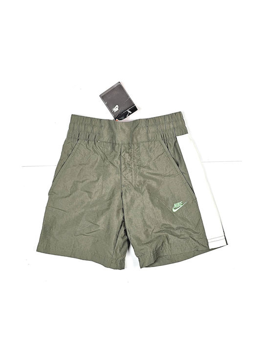 Nike Детски шорт/бермуда Спортен Текстил Khaki/White/Green Nike Детски шорт/бермуда Спортен Текстил Khaki/White/Green