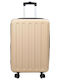 vidaXL Medium Hard Suitcase Champagne with 4 Wheels Height 66cm