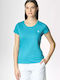 Women's Athletic Blouse Short Sleeve Light Blue