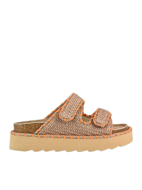 Women's Flat Sandals in Brown Color