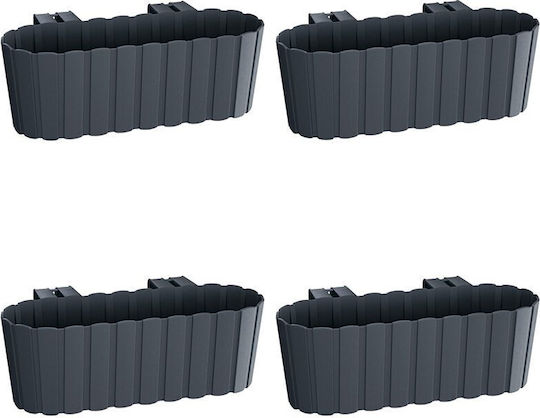 Set 4 Ghivece Decorative Suport Plastic Antracit 4.9 L 38.3x21.2x13 Cm Boardee Hook Set 4 Ghivece Decorative Suport Plastic Antracit 4.9 L 38.3x21.2x13 Cm Boardee Hook