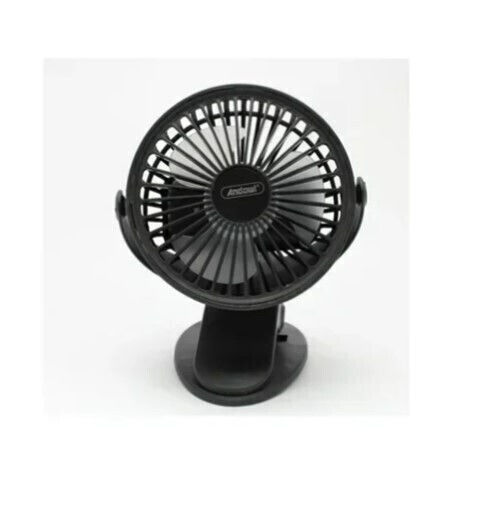 Andowl Mini Portable Clip Fan Black Q-f106