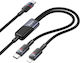 Hoco Cable 2in1 Type C To Type C + Lightning 5a 100w U139 1,2 M Black