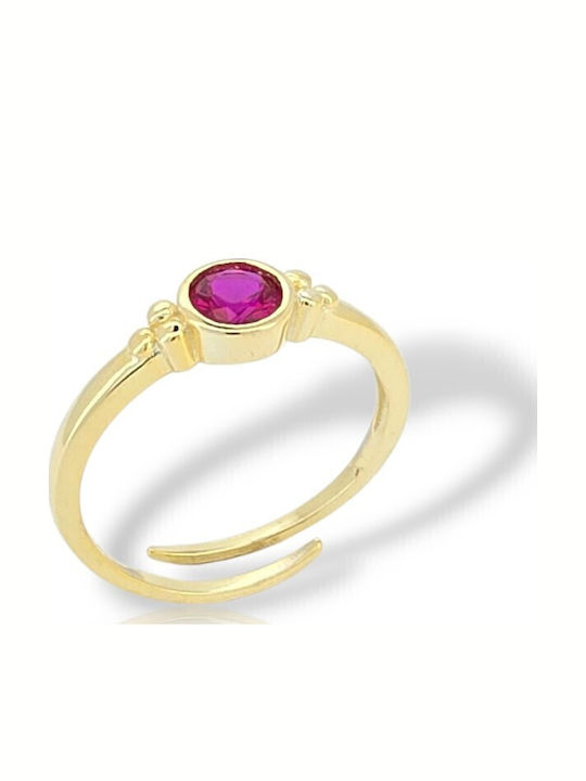 Mentzos Ring with Stones made of Silver Gold Plated