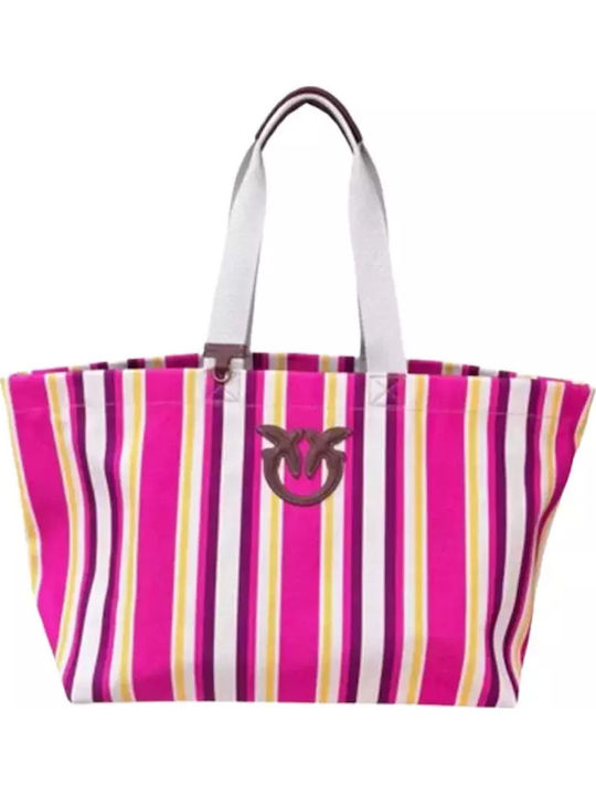 Pinko Stoff Strandtasche Weiß