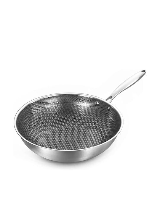 Galifas Wok από Ανοξείδωτο Ατσάλι με Αντικολλητική Επίστρωση 32cm