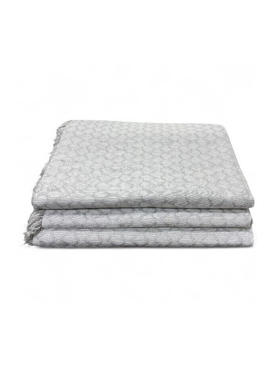 To megalo pazari Überwürfe Set 3 Stück Chenille Grau