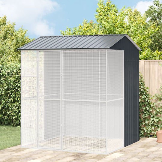 Colivie pentru păsări Vidaxl antracit 215x210x247 cm oțel antracit