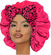Damen Weiches Stoff Schlaf Haar Turban Bonnet Leopard Fuchsia