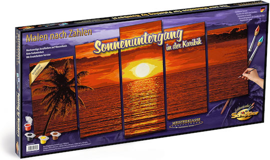 Schipper Paint By Numbers Colouring Set Caribbean Sunset 5 Paintings