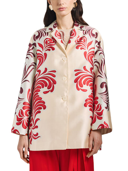 Access Damen Blazer Ecru, Brown, Red