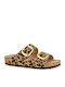 Leather Women's Flat Sandals Anatomic Leopard
