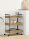 vidaXL Wooden Kitchen Trolley 3 Tiers Brown 50x30x70cm