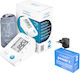 Tensiometru electronic de braț Vitammy Next Basic Power C include adaptor de alimentare, măsurare în timpul umflării manșetei, memorie pentru 2 utilizatori, husă de protecție, dimensiune manșetă 22-40 cm, alb
