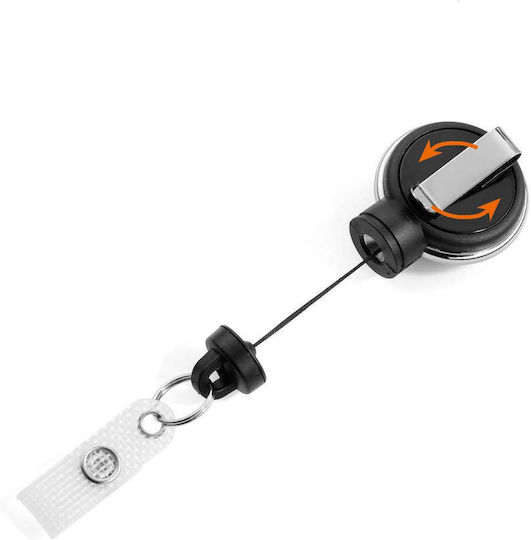 Durable Card Holder Extra Strong Badge Reel 360 Degree Rotatable Clip Heavy Card Holders Keys Up To 300g Pack 1 Black