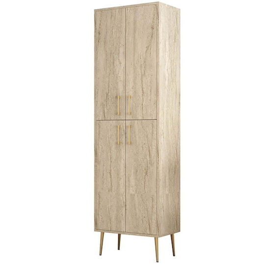Hanah Home Στήλη Μπάνιου Δαπέδου Μ60xΒ35xΥ200cm Μπεζ